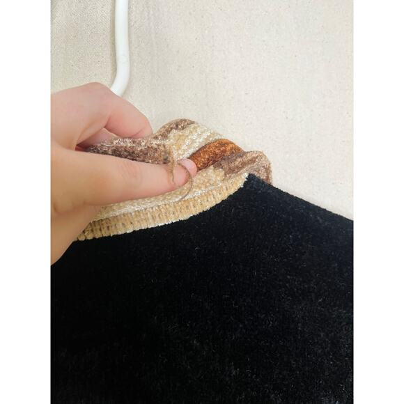 1990s J Two New York Chenille Cabin Forest Woodland Acorn Pinecone Cardigan M - Picture 9 of 10